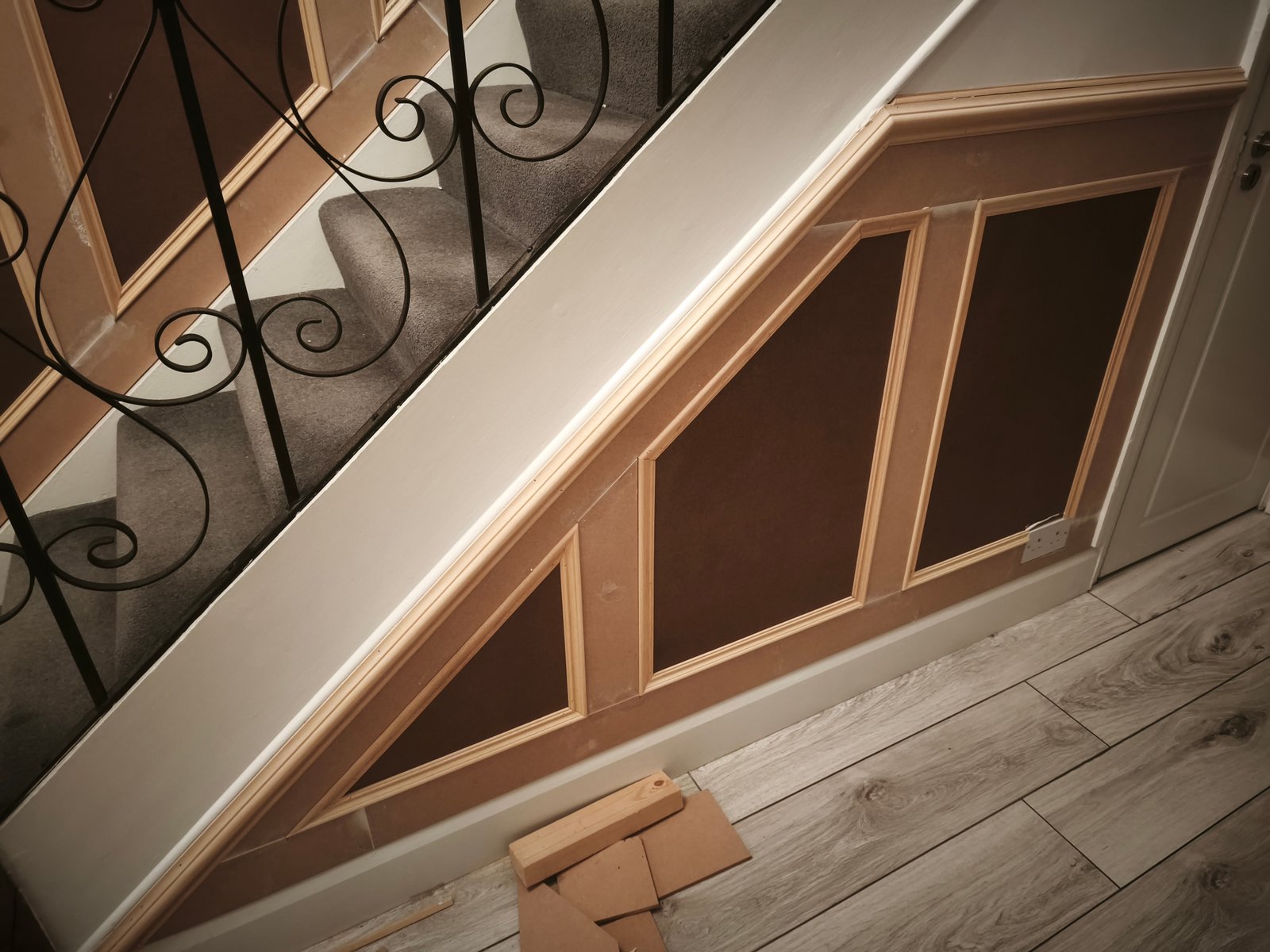 Rathfarnham understairs panelling, in progress